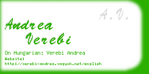 andrea verebi business card